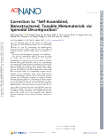 Cover page: Correction to “Self-Assembled, Nanostructured, Tunable Metamaterials via Spinodal Decomposition”