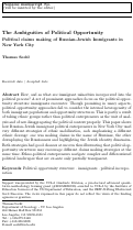 Cover page: The Ambiguities of Political Opportunity: Political claims making of Russian-Jewish Immigrants in New York City