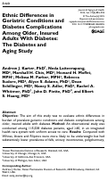 Cover page: Ethnic Differences in Geriatric Conditions and Diabetes Complications Among Older, Insured Adults With Diabetes