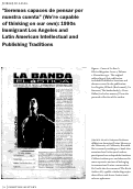 Cover page: “Seremos capaces de pensar por nuestra cuenta (We’re capable of thinking on our own): 1990s Immigrant Los Angeles and Latin American Intellectual and Publishing Traditions”