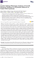 Cover page: Genetic Subtype-Phenotype Analysis of Growth Hormone Treatment on Psychiatric Behavior in Prader-Willi Syndrome