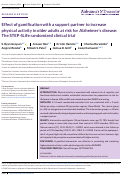 Cover page: Effect of gamification with a support partner to increase physical activity in older adults at risk for Alzheimers disease: The STEP 4Life randomized clinical trial.