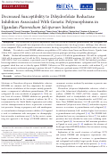 Cover page: Decreased Susceptibility to Dihydrofolate Reductase Inhibitors Associated With Genetic Polymorphisms in Ugandan Plasmodium falciparum Isolates