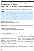 Cover page: Dynamic Switch of Negative Feedback Regulation in Drosophila Akt–TOR Signaling
