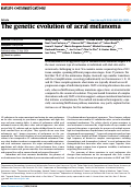 Cover page: The genetic evolution of acral melanoma