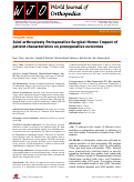 Cover page: Joint arthroplasty Perioperative Surgical Home: Impact of patient characteristics on postoperative outcomes