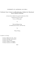 Cover page: Feedback, power control, and beamforming : methods for situational aware wireless networks