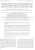 Cover page: Comparative Effects of Light or Heavy Resistance Power Training for Improving Lower Extremity Power and Physical Performance in Mobility-Limited Older Adults