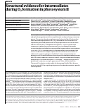 Cover page: Structural evidence for intermediates during O2 formation in photosystem II