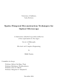 Cover page: Spatio-Temporal Reconstruction Techniques for Optical Microscopy