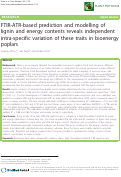 Cover page: FTIR-ATR-based prediction and modelling of lignin and energy contents reveals independent intra-specific variation of these traits in bioenergy poplars