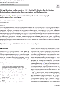 Cover page: Virtual Seminar on Coronavirus 2019 for the US-Mexico Border Region: Building Opportunities for Communication and Collaboration