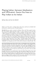 Cover page: Playing Indian, between Idealization and Vilification: Seems You have to Play Indian to be Indian