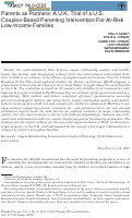 Cover page: Parents as Partners: A U.K. Trial of a U.S. Couples‐Based Parenting Intervention For At‐Risk Low‐Income Families