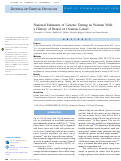 Cover page: National Estimates of Genetic Testing in Women With a History of Breast or Ovarian Cancer