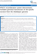 Cover page: PhiC31 recombination system demonstrates heritable germinal transmission of
site-specific excision from the Arabidopsis genome
