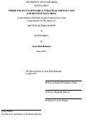 Cover page: Three essays on dynamics, strategic default and assortative matching