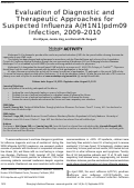 Cover page: Evaluation of Diagnostic and Therapeutic Approaches for Suspected Influenza A(H1N1)pdm09 Infection, 2009–2010 - Volume 18, Number 9—September 2012 - Emerging Infectious Diseases journal - CDC