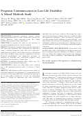 Cover page: Prognosis Communication in Late-Life Disability: A Mixed Methods Study.