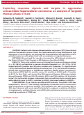 Cover page: Exploring response signals and targets in aggressive unresectable hepatocellular carcinoma: an analysis of targeted therapy phase 1 trials