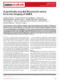 Cover page: A genetically encoded fluorescent sensor for in vivo imaging of GABA