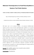 Cover page: Molecular thermodynamics for phase equilibria in aqueous two-protein systems
