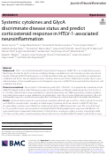 Cover page: Systemic cytokines and GlycA discriminate disease status and predict corticosteroid response in HTLV-1-associated neuroinflammation.