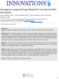 Cover page: Emergency Surgical Airway Model for Procedural Skills Simulation