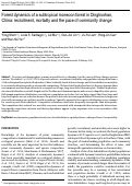 Cover page: Forest dynamics of a subtropical monsoon forest in Dinghushan, China: recruitment, mortality and the pace of community change