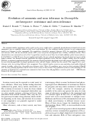 Cover page: Evolution of ammonia and urea tolerance in Drosophila melanogaster: resistance and cross-tolerance