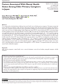 Cover page: Factors Associated With Mental Health Status Among Older Primary Caregivers in Japan.