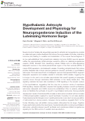 Cover page: Hypothalamic Astrocyte Development and Physiology for Neuroprogesterone Induction of the Luteinizing Hormone Surge