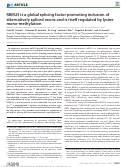 Cover page: RBM25 is a global splicing factor promoting inclusion of alternatively spliced exons and is itself regulated by lysine mono-methylation