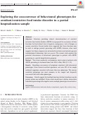 Cover page: Exploring the cooccurrence of behavioural phenotypes for avoidant/restrictive food intake disorder in a partial hospitalization sample