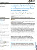 Cover page: An evaluation of prognostic factors, oncologic outcomes, and management for primary and recurrent squamous cell carcinoma of the vulva