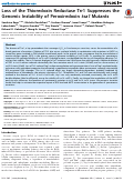 Cover page: Loss of the Thioredoxin Reductase Trr1 Suppresses the Genomic Instability of Peroxiredoxin tsa1 Mutants