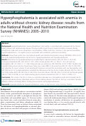 Cover page: Hyperphosphatemia is associated with anemia in adults without chronic kidney disease: results from the National Health and Nutrition Examination Survey (NHANES): 2005¿2009