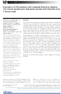 Cover page: Evaluation of 230 patients with relapsed/refractory deletion 17p chronic lymphocytic leukaemia treated with ibrutinib from 3 clinical trials