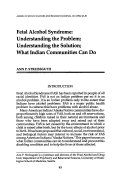 Cover page: Fetal Alcohol Syndrome: Understanding the Problem; Understanding the Solution; What Indian Communities Can Do