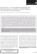 Cover page: Participation in a Course-Based Undergraduate Research Experience Results in Higher Grades in the Companion Lecture Course