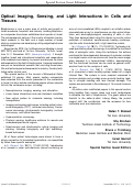 Cover page: Special Section Guest Editorial: Optical Imaging, Sensing, and Light Interactions in Cells and Tissues