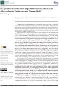 Cover page: Is Lipoprotein(a) the Most Important Predictor of Residual Atherosclerotic Cardiovascular Disease Risk?