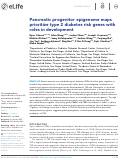 Cover page: Pancreatic progenitor epigenome maps prioritize type 2 diabetes risk genes with roles in development