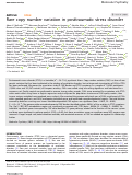 Cover page: Rare copy number variation in posttraumatic stress disorder