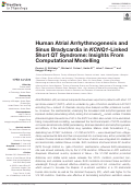 Cover page: Human Atrial Arrhythmogenesis and Sinus Bradycardia in KCNQ1-Linked Short QT Syndrome: Insights From Computational Modelling.