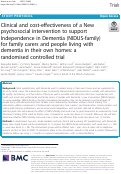 Cover page: Clinical and cost-effectiveness of a New psychosocial intervention to support Independence in Dementia (NIDUS-family) for family carers and people living with dementia in their own homes: a randomised controlled trial