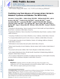 Cover page: Predicting Long-Term Absence of Coronary Artery Calcium in Metabolic Syndrome and Diabetes The MESA Study