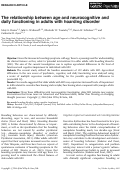 Cover page: Executive Functioning in Participants Over Age of 50 with Hoarding Disorder