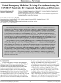 Cover page: Virtual Emergency Medicine Clerkship Curriculum during the COVID-19 Pandemic: Development, Application, and Outcomes