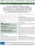 Cover page: Evaluating Uptake of Evidence-Based Interventions in 355 Clinics Partnering With the Colorectal Cancer Control Program, 2015–2018